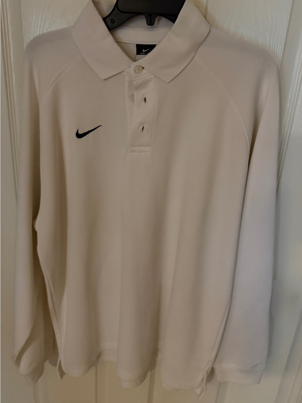 Nike Men's Long Sleeve Polo with Black Swoosh